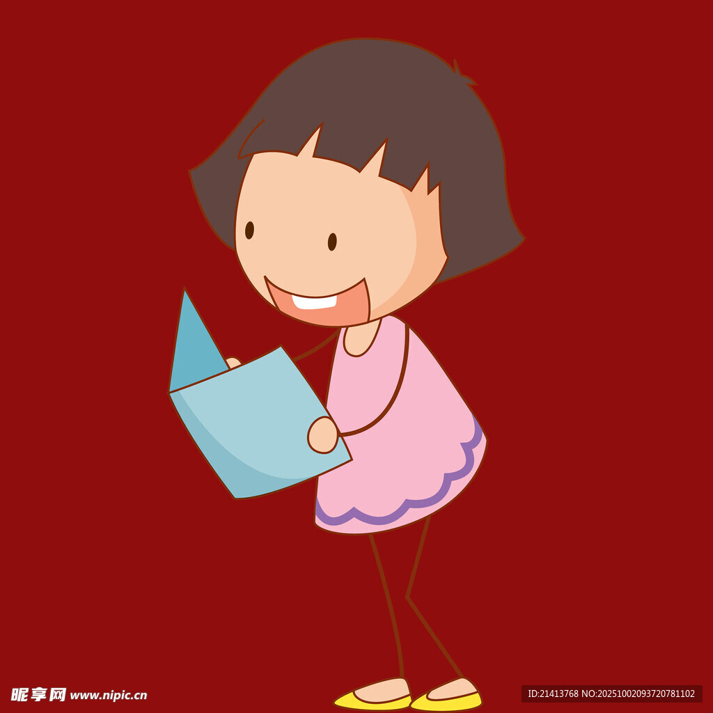 小女孩開心折紙
