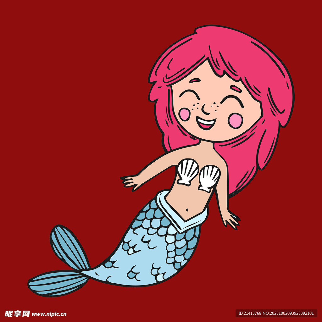 可愛卡通小美人魚形象
