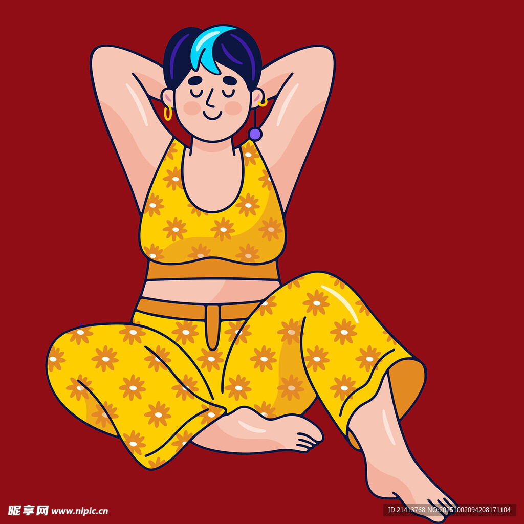 休閑坐姿的時(shí)尚活力女孩