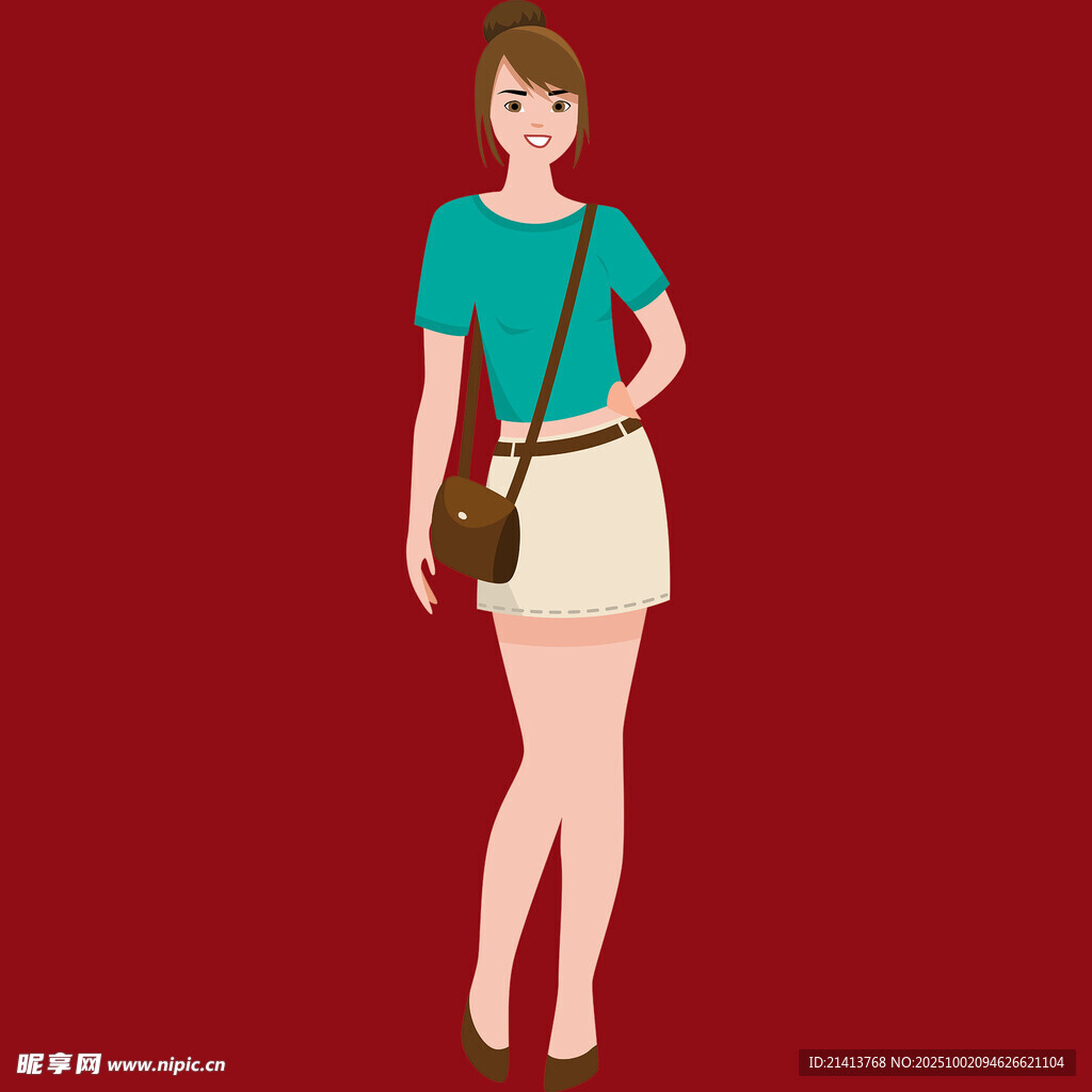 時尚挎包女子形象