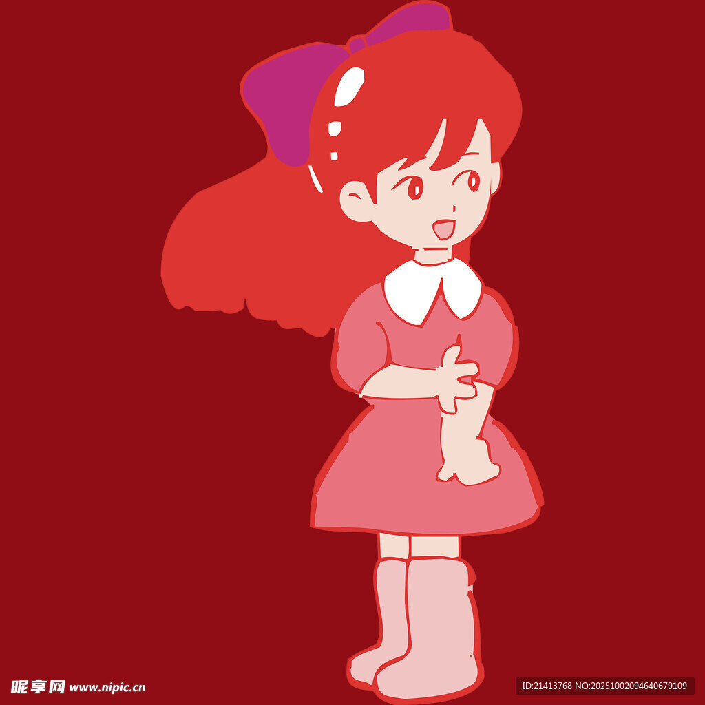 紅發(fā)女孩的可愛裝扮