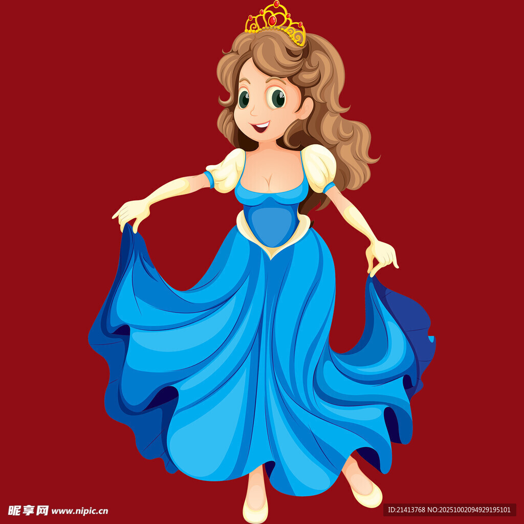 舞動(dòng)的藍(lán)色公主裙女孩