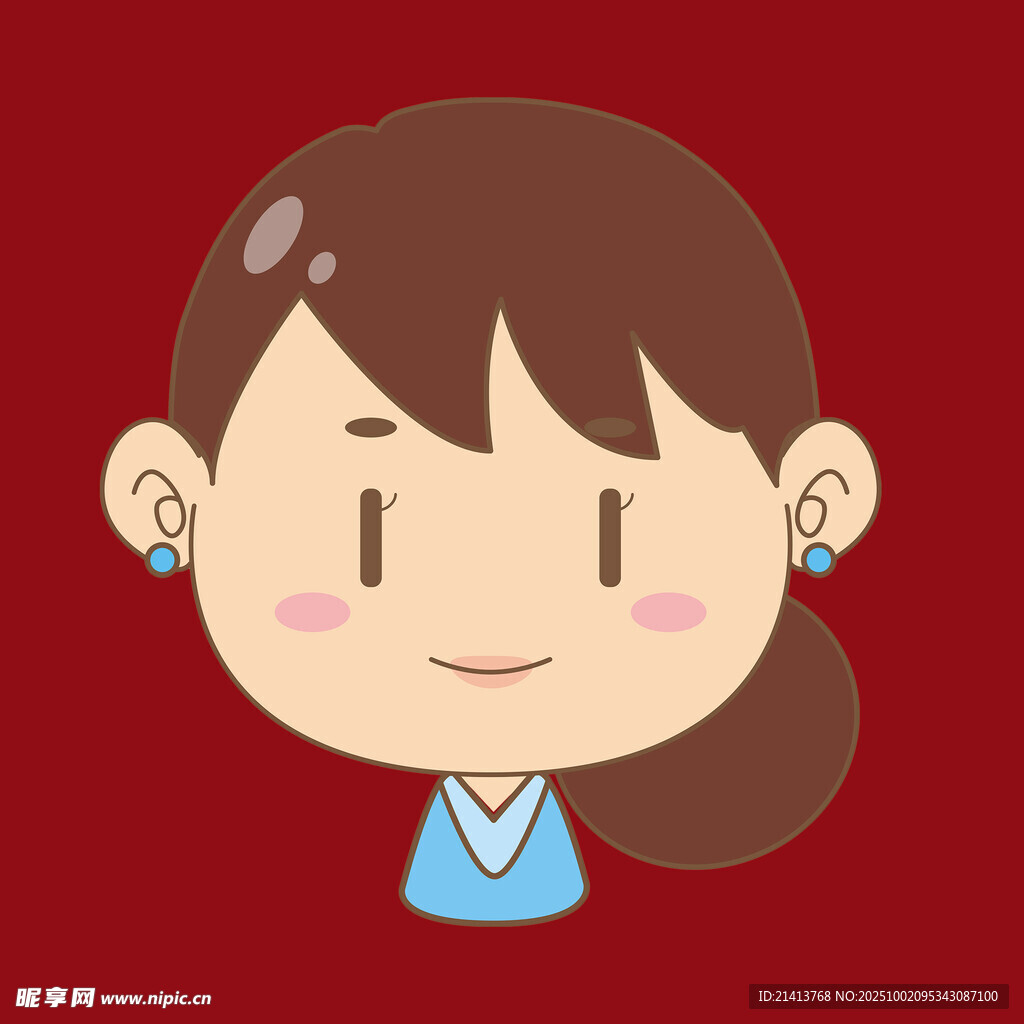 可愛扎馬尾女孩頭像