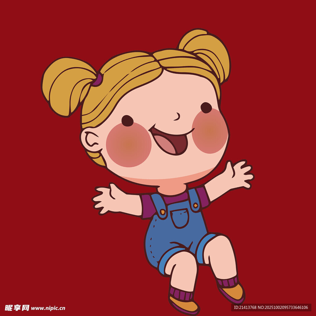 跳躍的雙馬尾小女孩