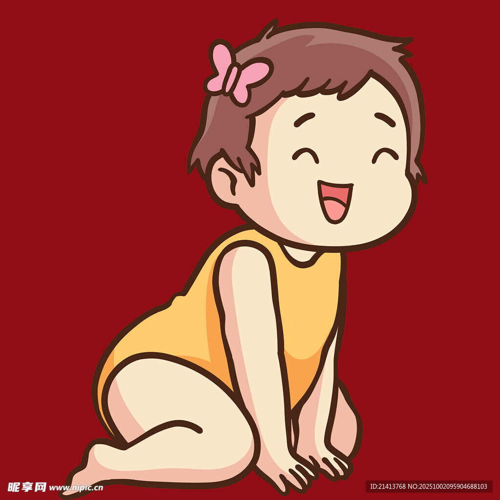 可愛爬行的萌寶寶