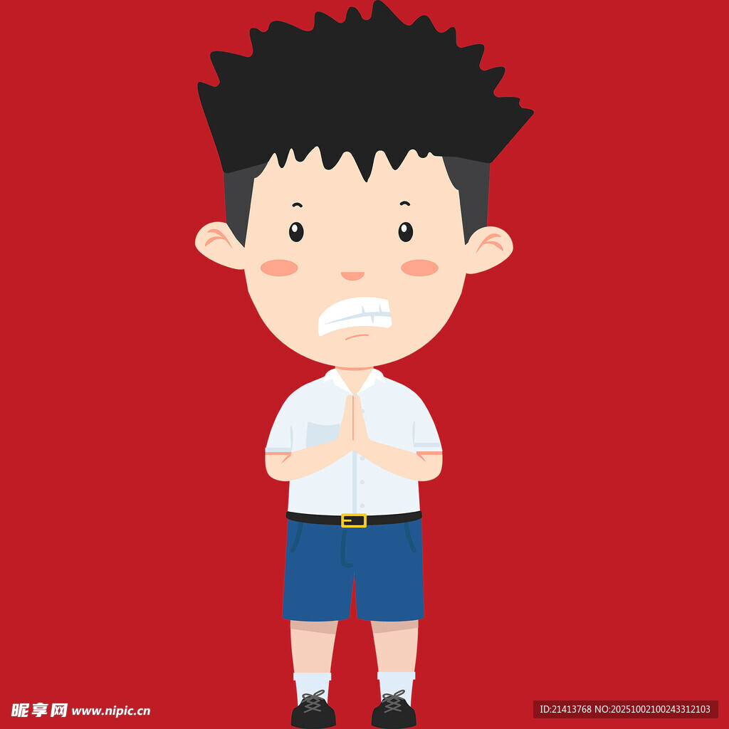 自信小男孩雙臂交叉站立