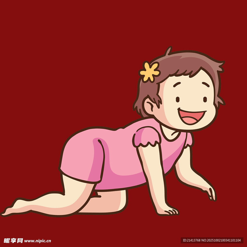 爬行的可愛(ài)小女孩