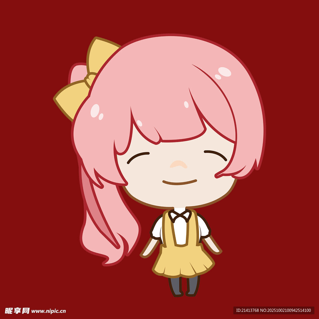 粉色頭發(fā)的可愛動漫女孩