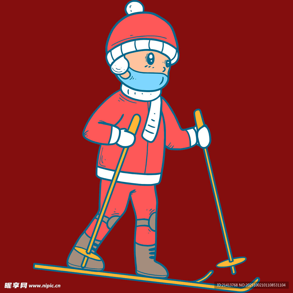 滑雪的圣誕老人
