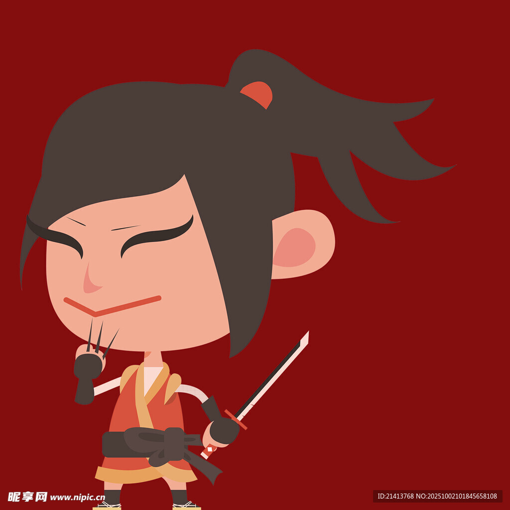 持劍俏皮女忍者
