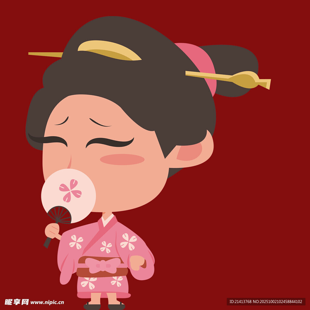 可愛古風少女吹泡泡