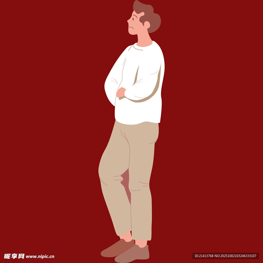 站立男子簡約插畫形象