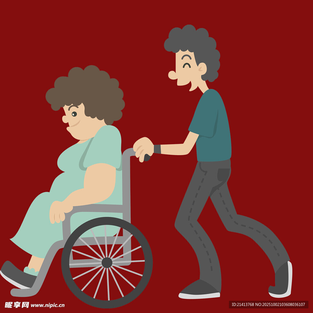 男子推坐輪椅老人