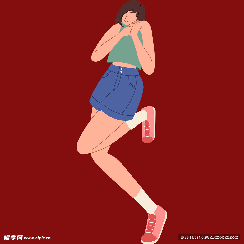 跳躍少女的活力瞬間