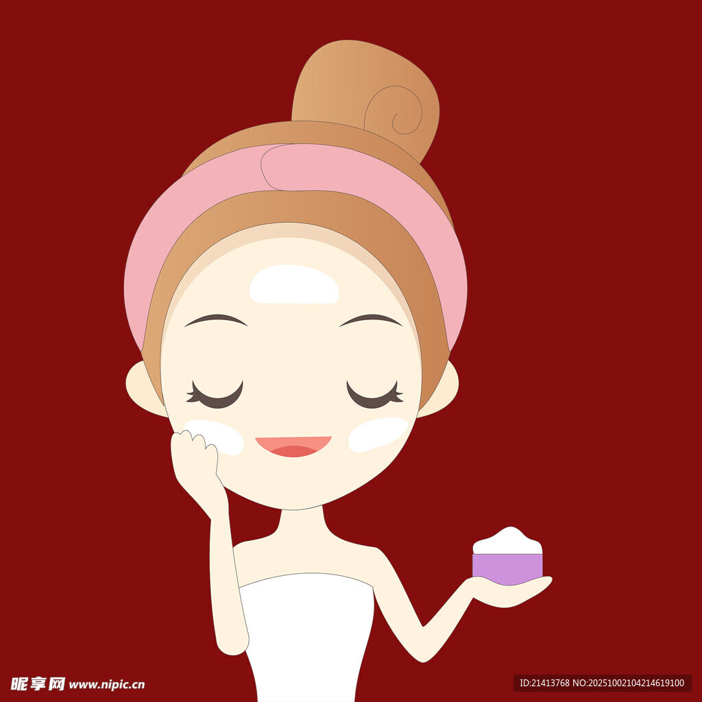 女孩愜意享受護(hù)膚時刻