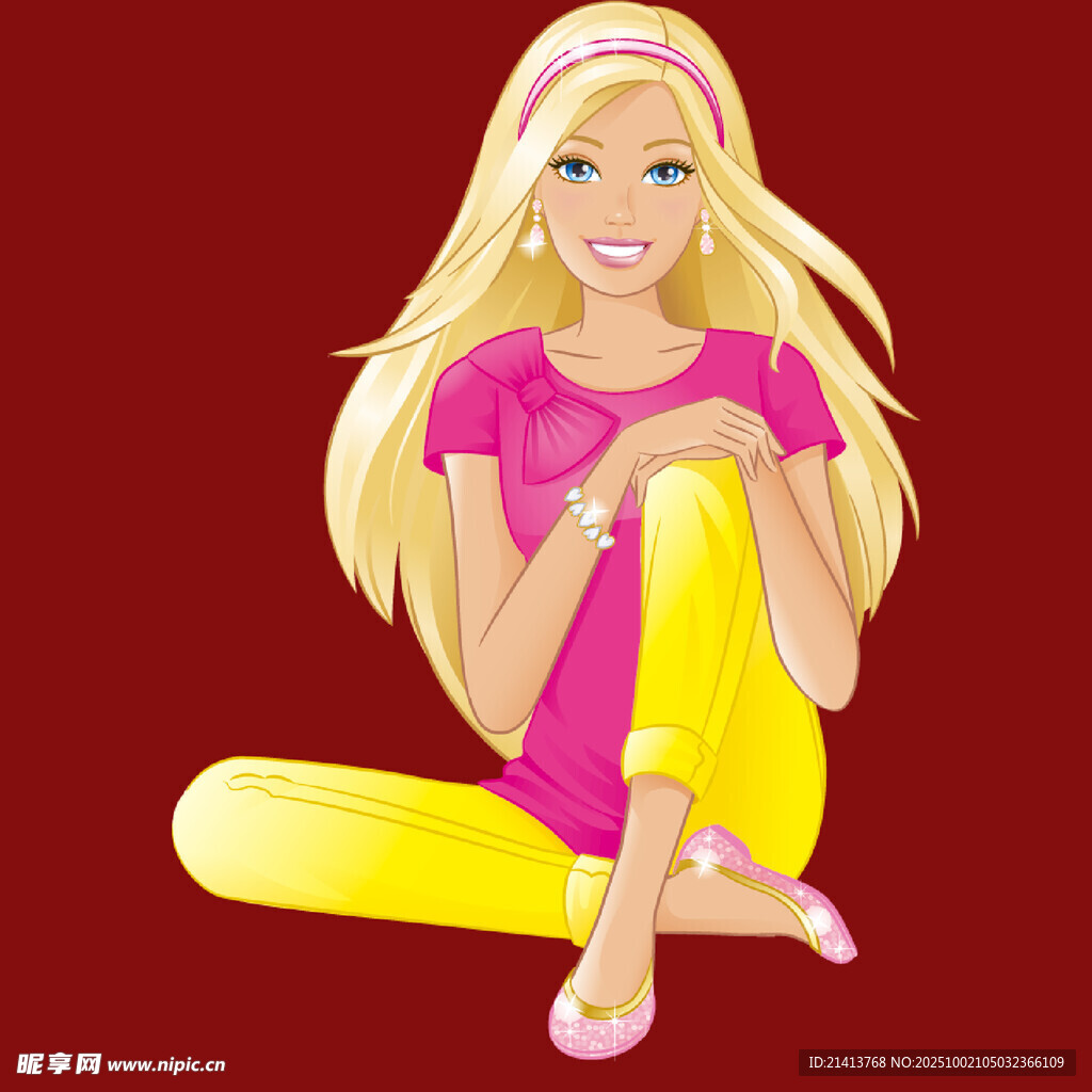 金發(fā)女孩坐姿甜美