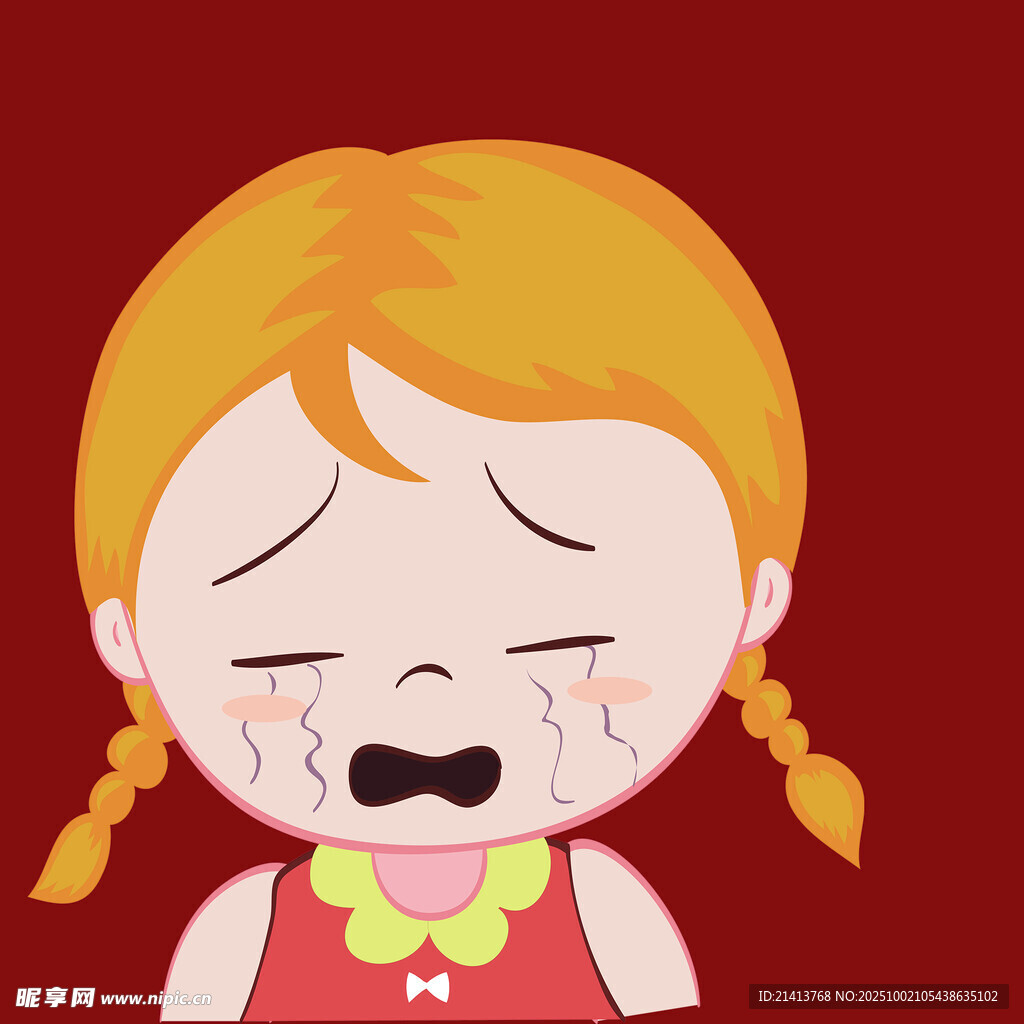 哭泣的雙馬尾小女孩