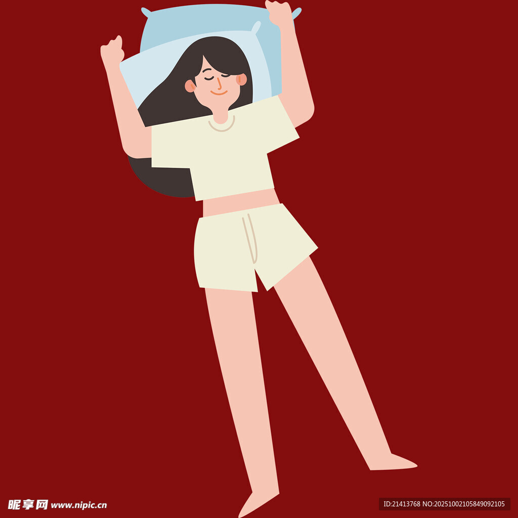 伸展懶腰的居家女孩