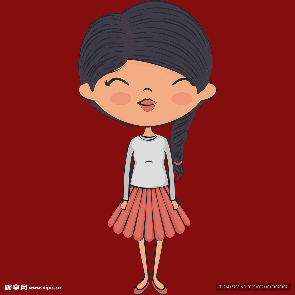 可愛扎辮女孩