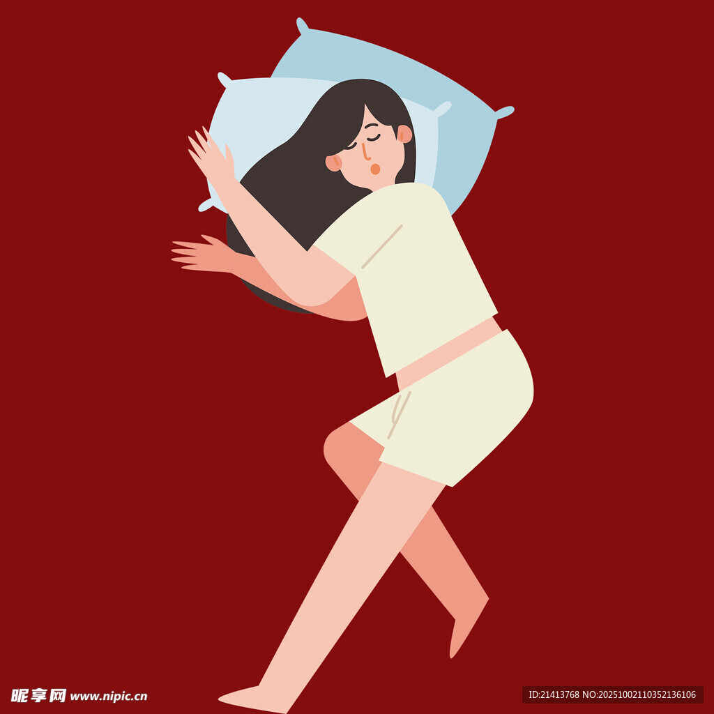 熟睡女子姿態(tài)放松隨性