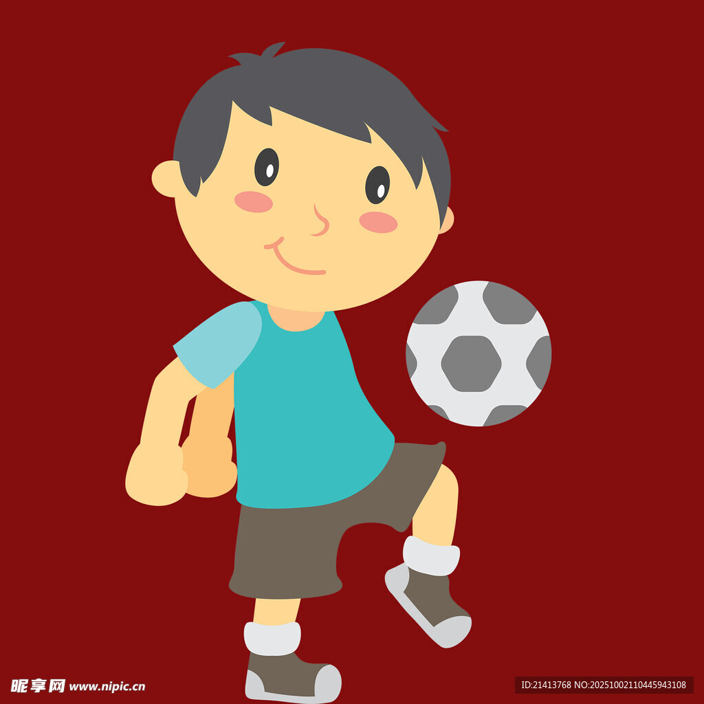 踢足球的小男孩