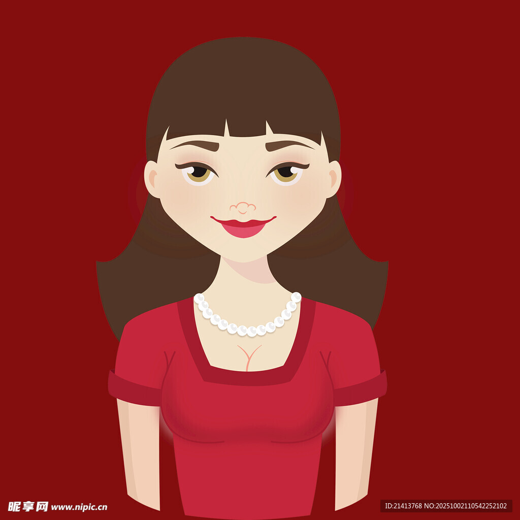 紅衣微笑女性頭像
