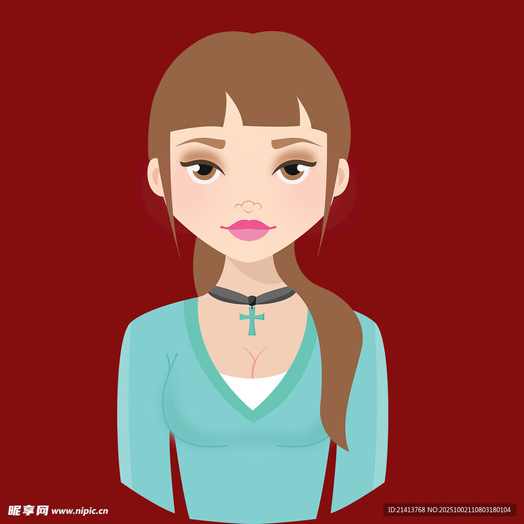 扎辮女孩肖像