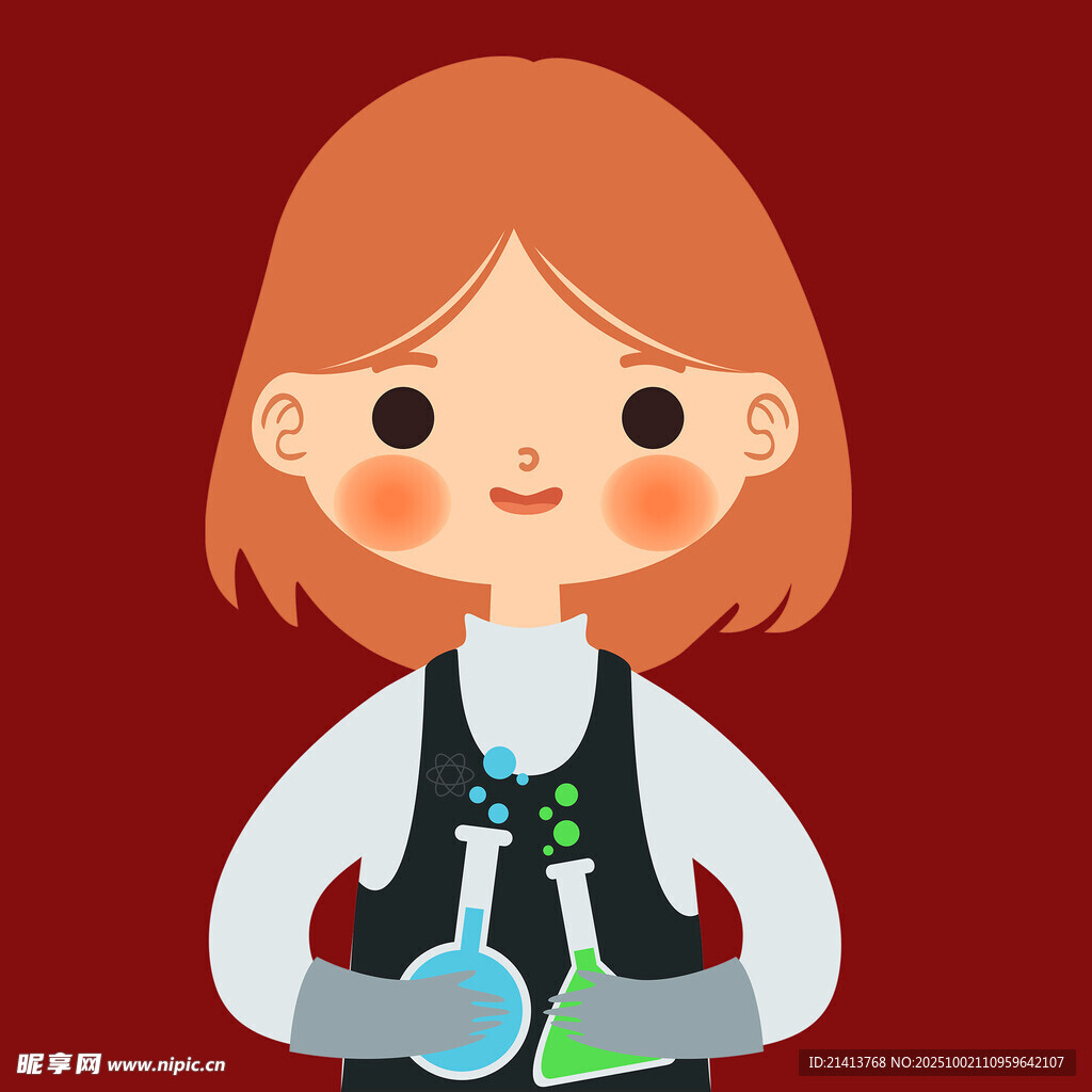 可愛女孩做化學實驗