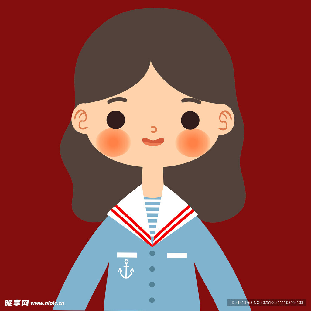 可愛(ài)日系校服女孩形象