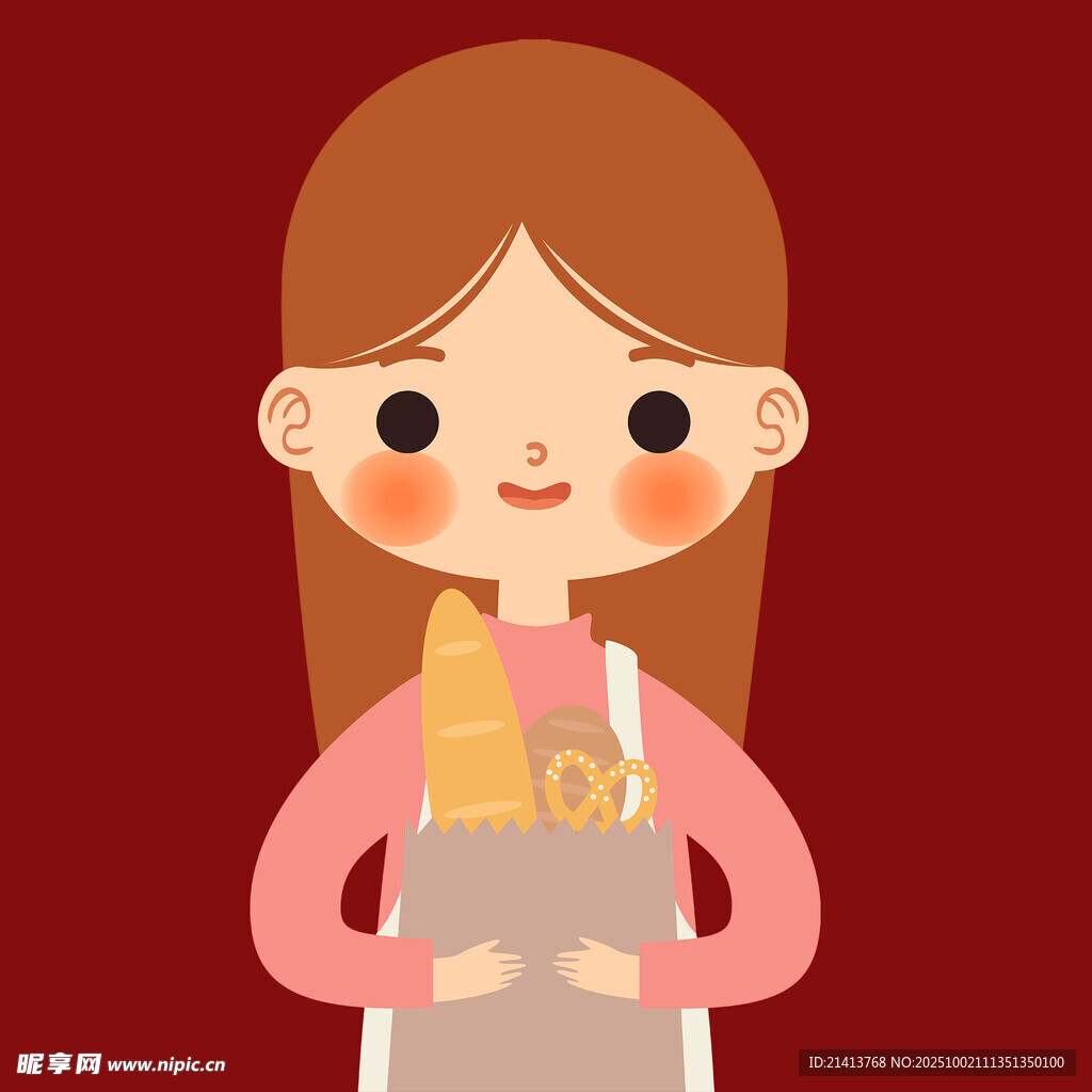 圍裙女孩懷抱可愛貓咪
