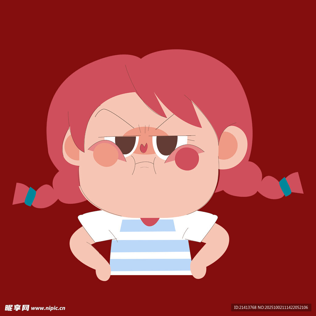 扎雙馬尾的俏皮小女孩