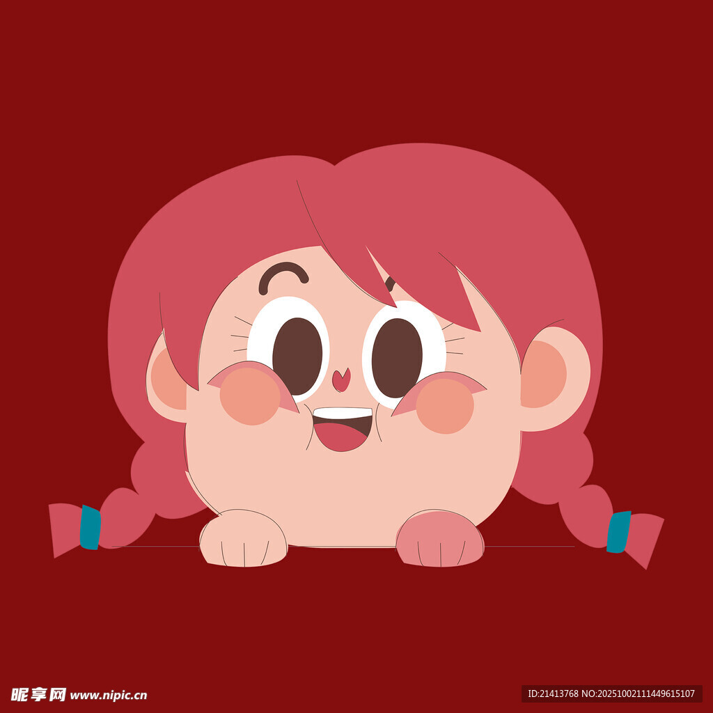 俏皮雙馬尾女孩