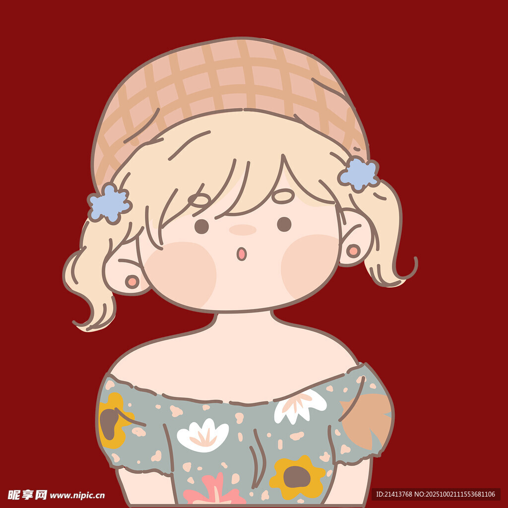 可愛雙馬尾卡通女孩形象