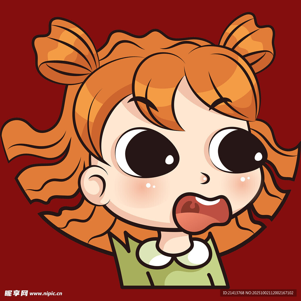 俏皮雙馬尾卡通女孩