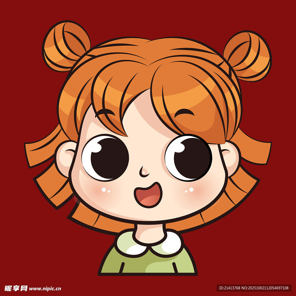 雙馬尾萌趣女孩頭像