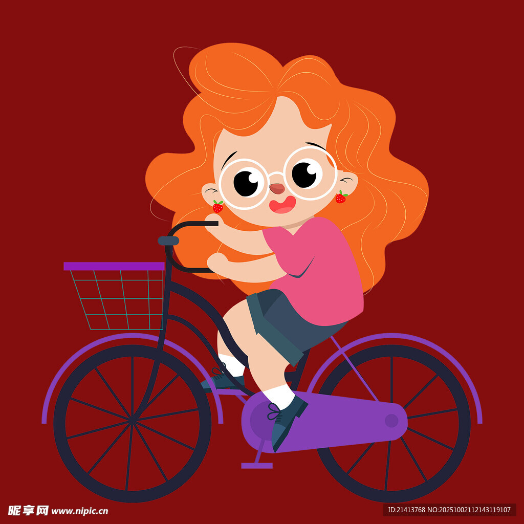 騎車的紅發(fā)小女孩