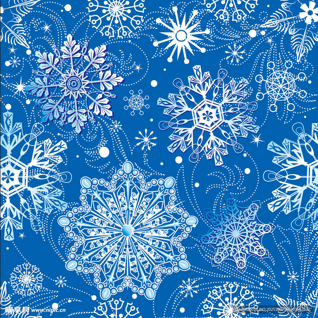藍(lán)色雪花背景圖案
