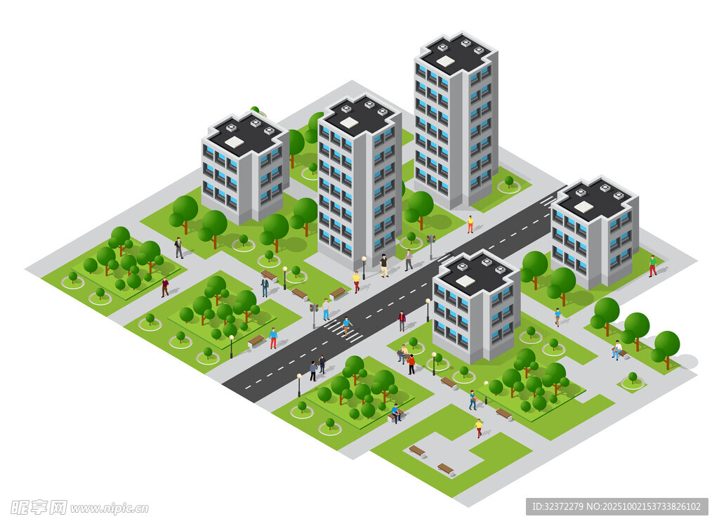 城市建筑與綠化景觀