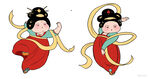 飛天仕女形象插畫