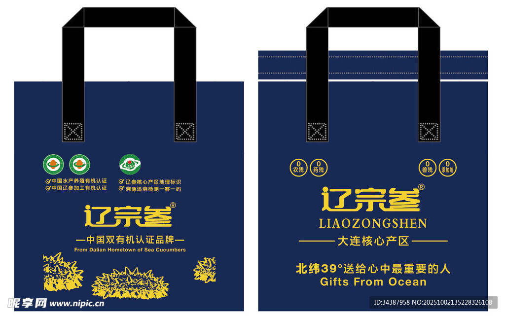 藍(lán)色環(huán)保無紡布袋設(shè)計(jì)圖