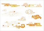 中式古風(fēng)云紋山景裝飾元素