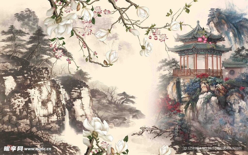 中式山水間的雅致亭閣