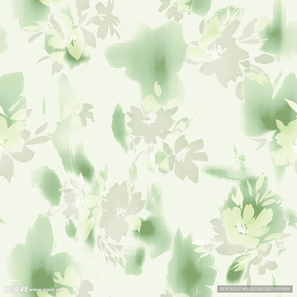 淡綠色花卉圖案背景