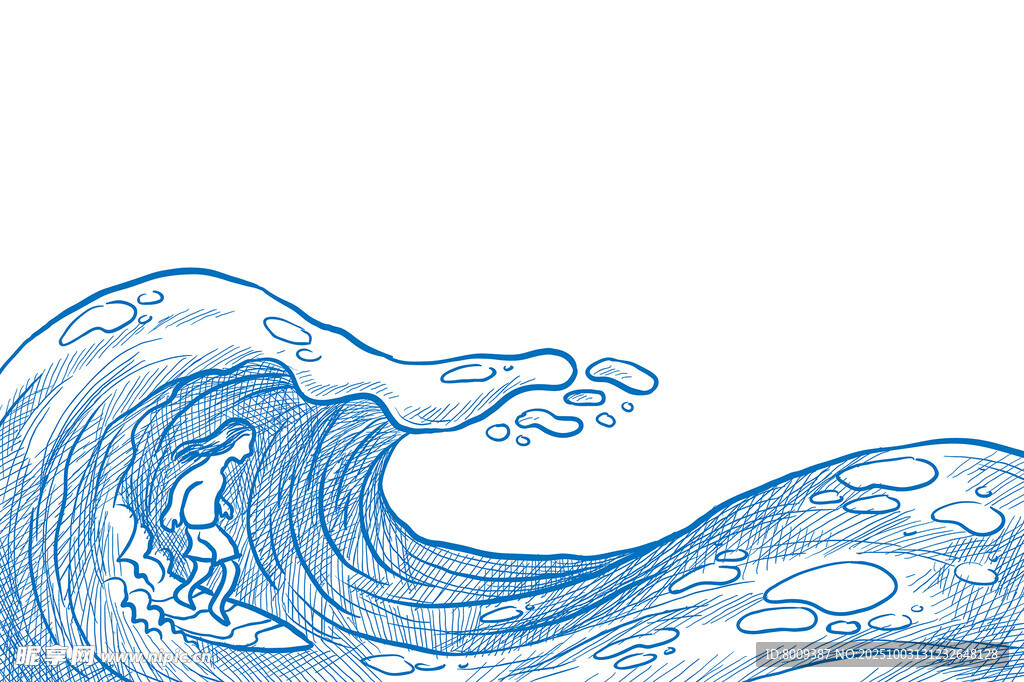 藍(lán)色海浪矢量插畫