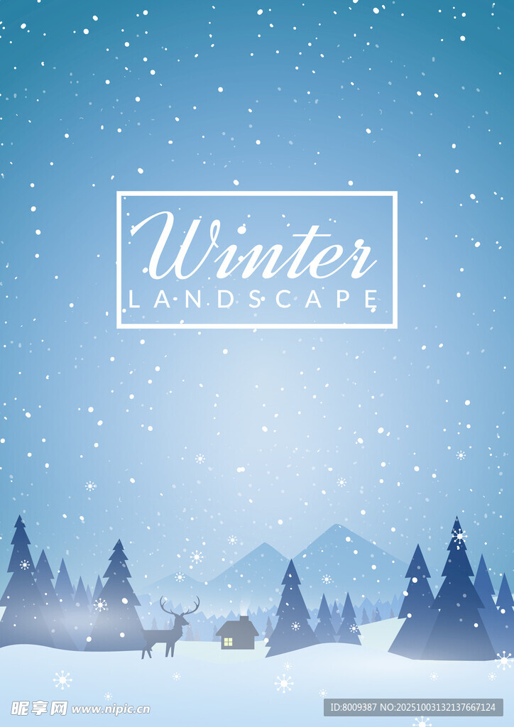 冬日雪景靜謐的冰雪世界