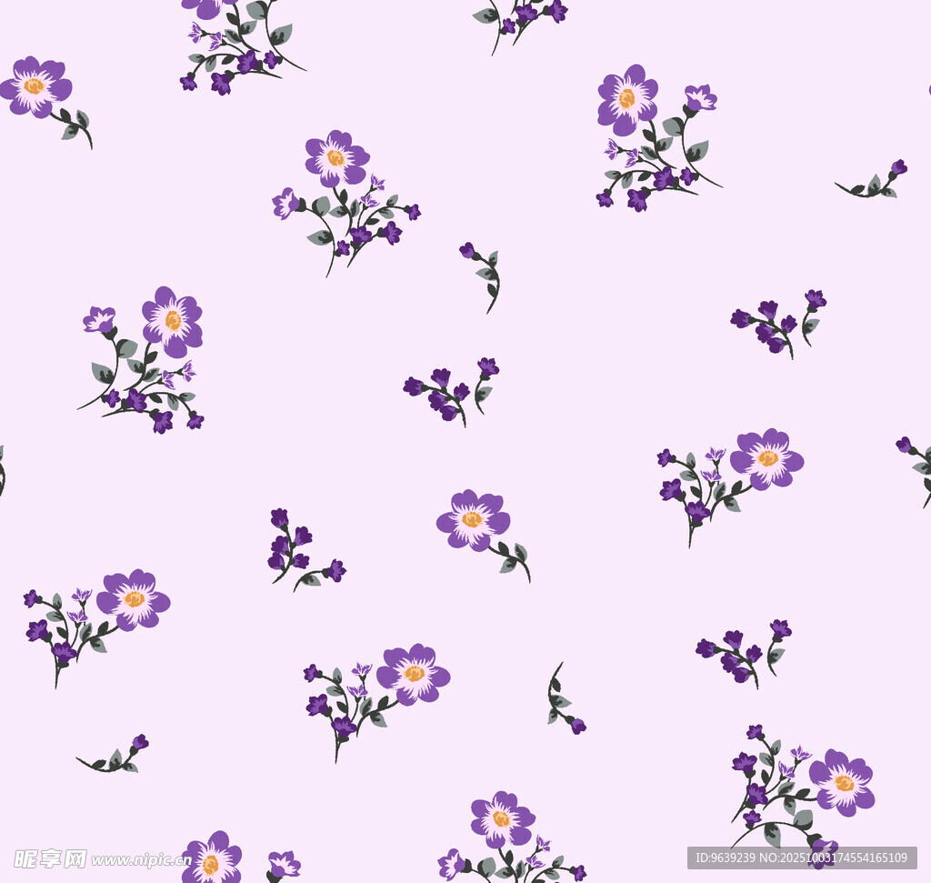 紫色小花無縫花卉圖案
