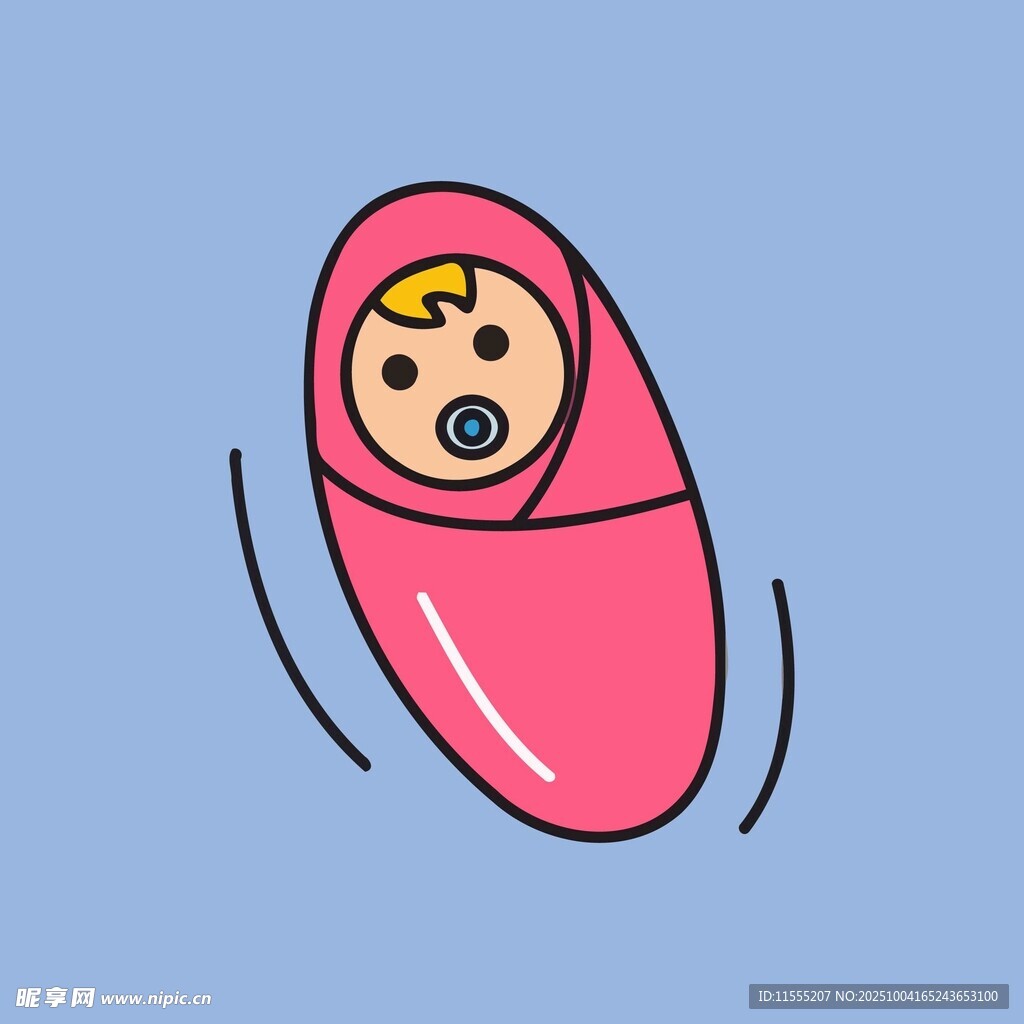 裹在襁褓中的可愛小嬰兒