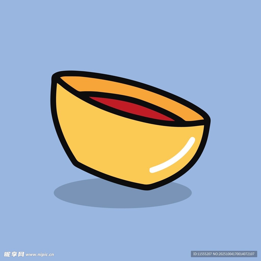 卡通風(fēng)格黃色碗插畫