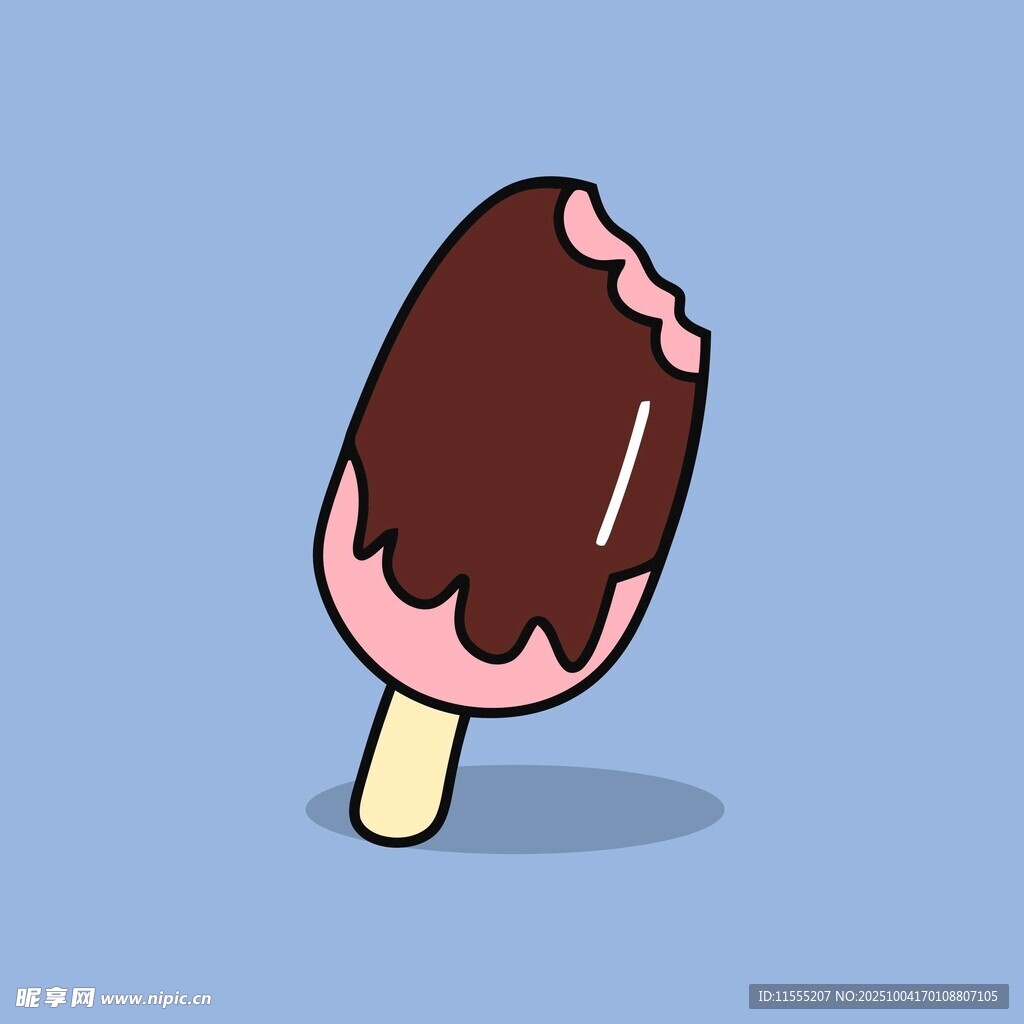 巧克力涂層冰淇淋插畫