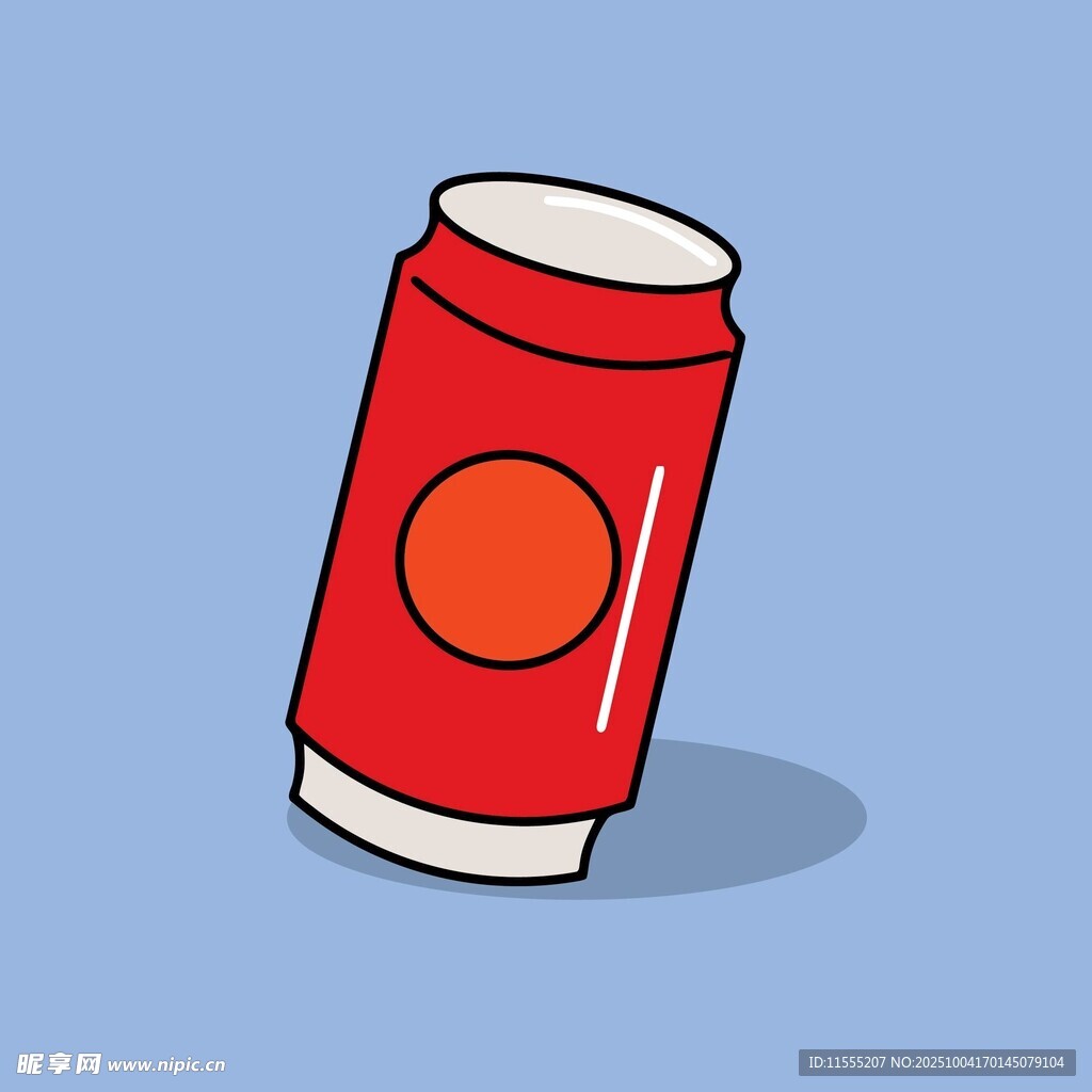 紅色易拉罐卡通插畫